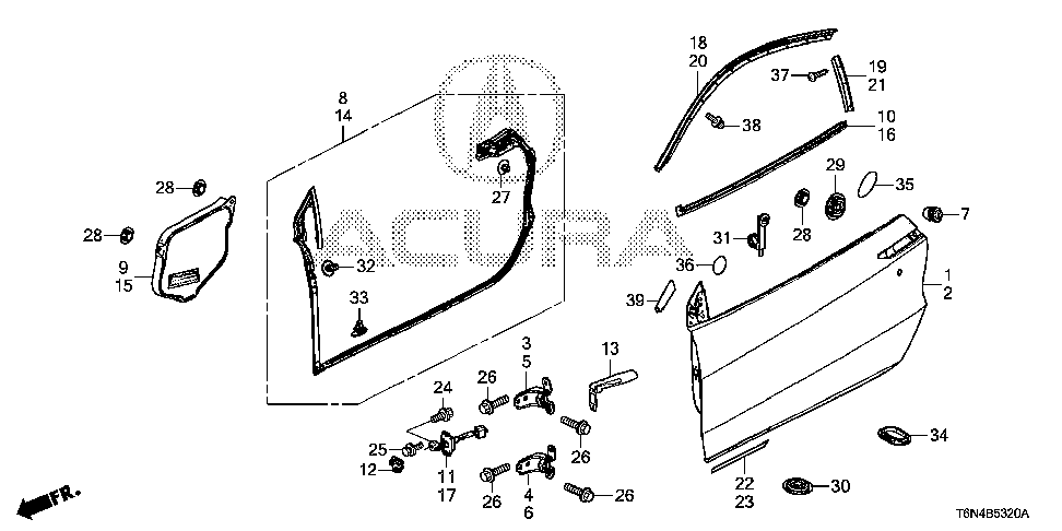 72310-T6N-A02 - SEAL, R. FR. DOOR (OUTER)