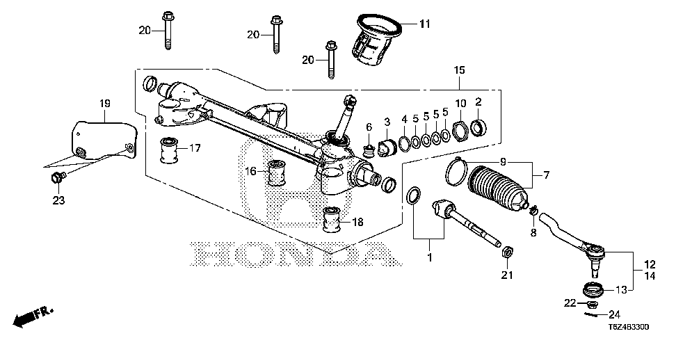 53429-T6Z-A01 - DUST SEAL SET, TIE ROD