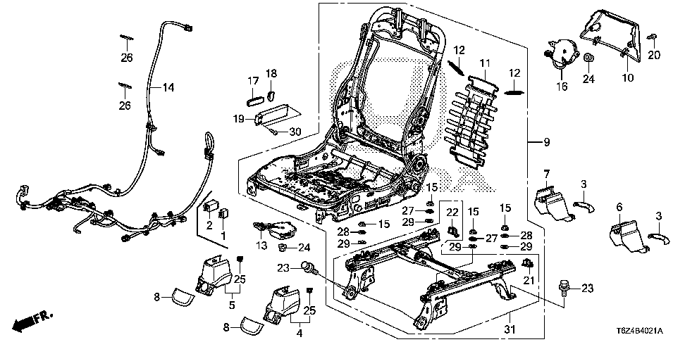 81206-T6Z-A40 - CORD, R. POWER SEAT