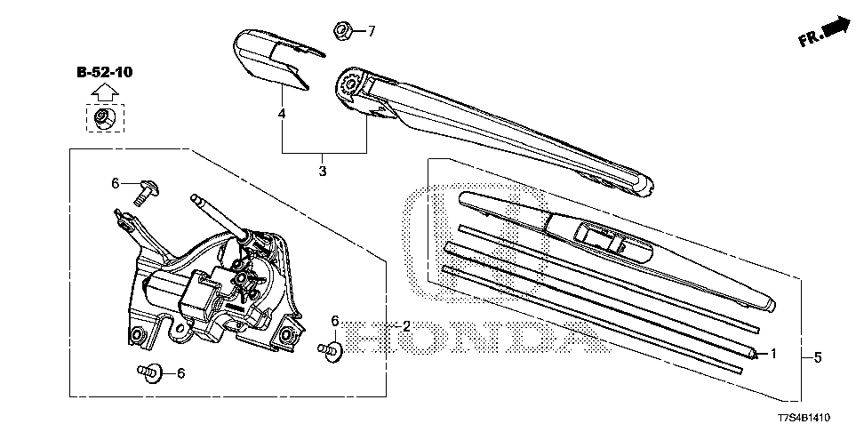 76720-T7A-003 - ARM, RR. WIPER