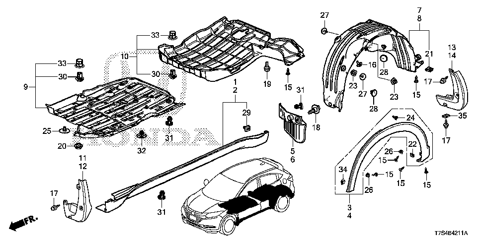 74646-T7W-A00 - COVER, RR. FLOOR (LOWER)