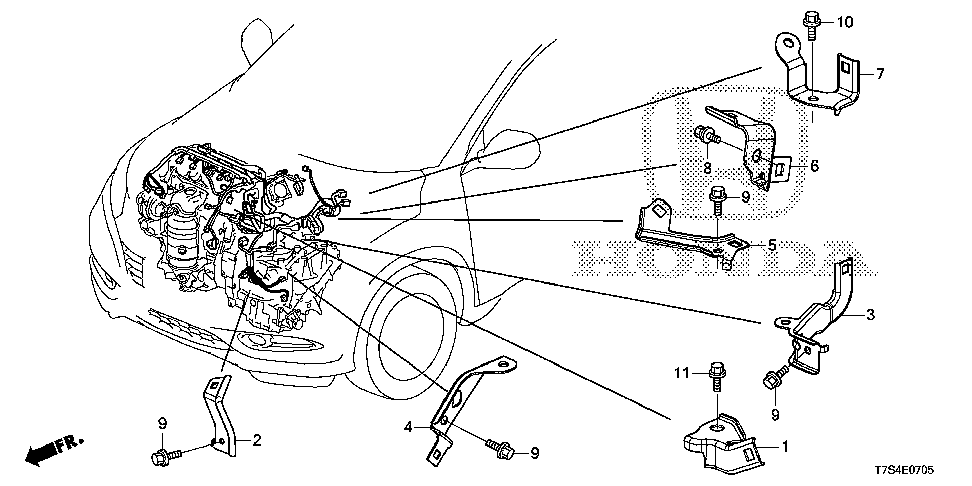32762-51B-H00 - STAY, ENGINE WIRE HARNESS