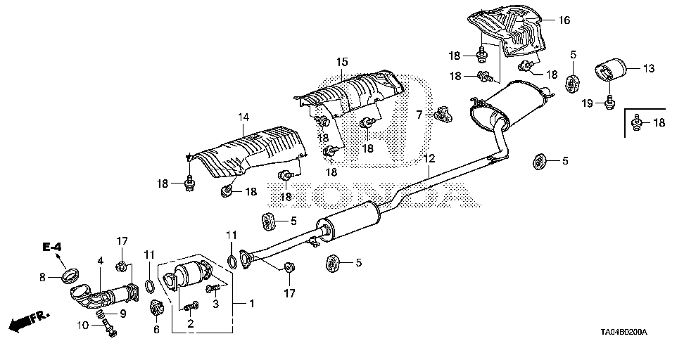 18215-TA0-A21 - RUBBER, EX. MOUNTING