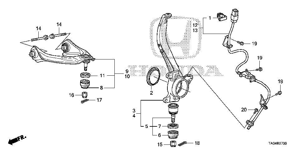 51510-TA0-A03 - ARM, R. FR. (UPPER)