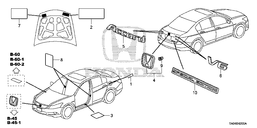 75731-TA5-A00 - EMBLEM, RR. (V6)
