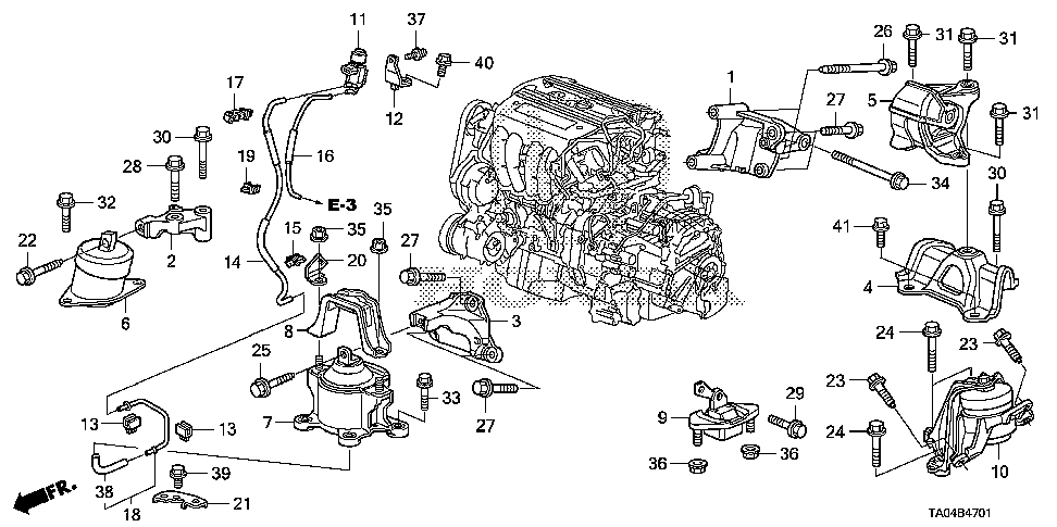 50685-TA0-A00 - BRACKET, ENGINE MOUNTING BASE (UPPER)