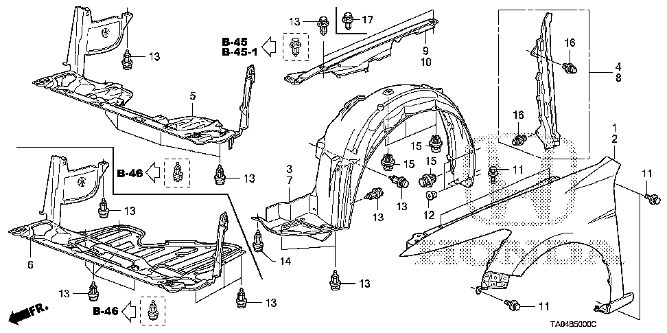 74111-TA0-A00 - COVER, ENGINE (LOWER)