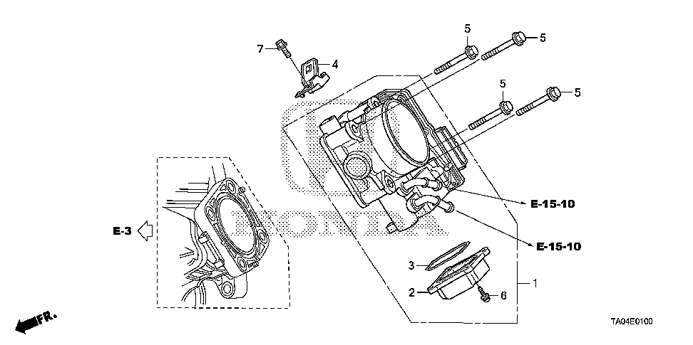 16400-R44-A02 - THROTTLE BODY, ELECTRONIC CONTROL (GMD7A)