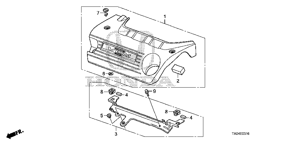 17147-R70-A00 - STAY ASSY., ENGINE COVER