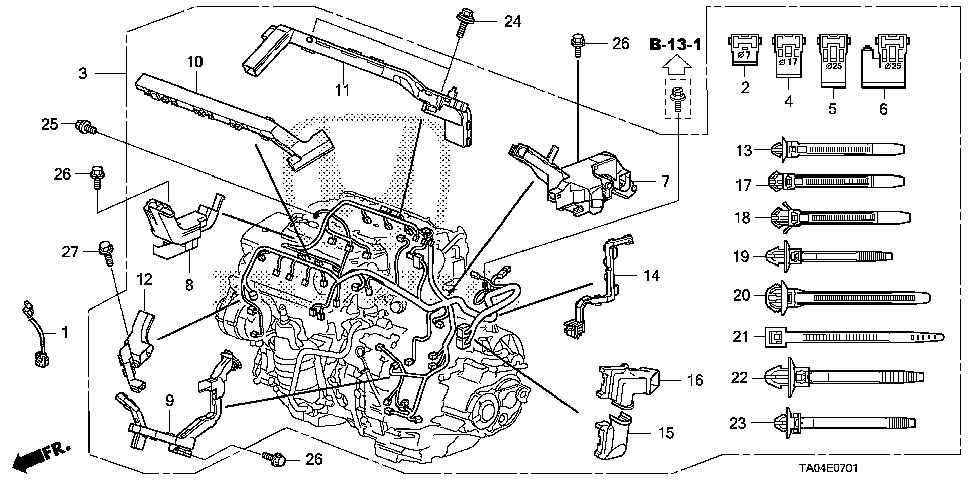 32133-R70-A00 - HOLDER G, ENGINE HARNESS