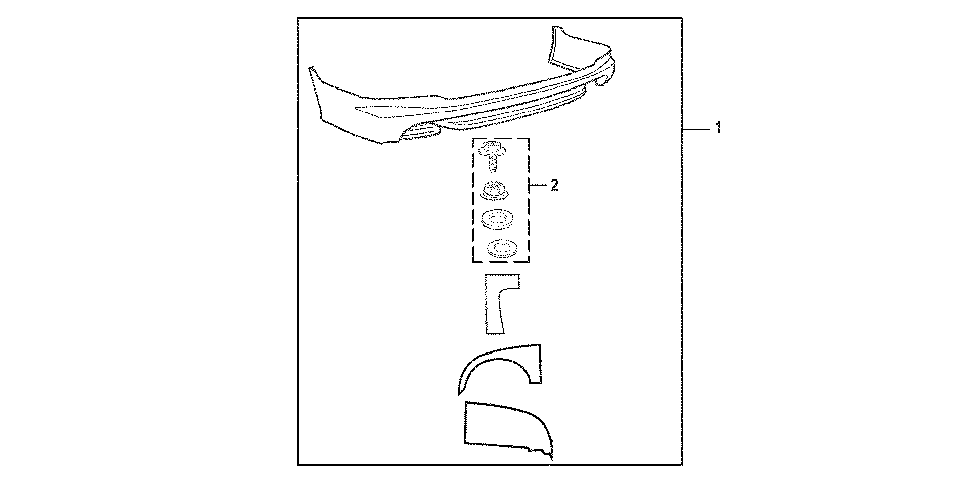 71510-XLW-A00ZK - LOWER SPOILER, RR. *NH731P*(CRYSTAL BLACK PEARL)