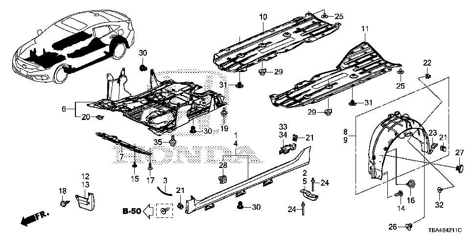 90105-TBA-A00 - BOLT, COVER (LOWER)