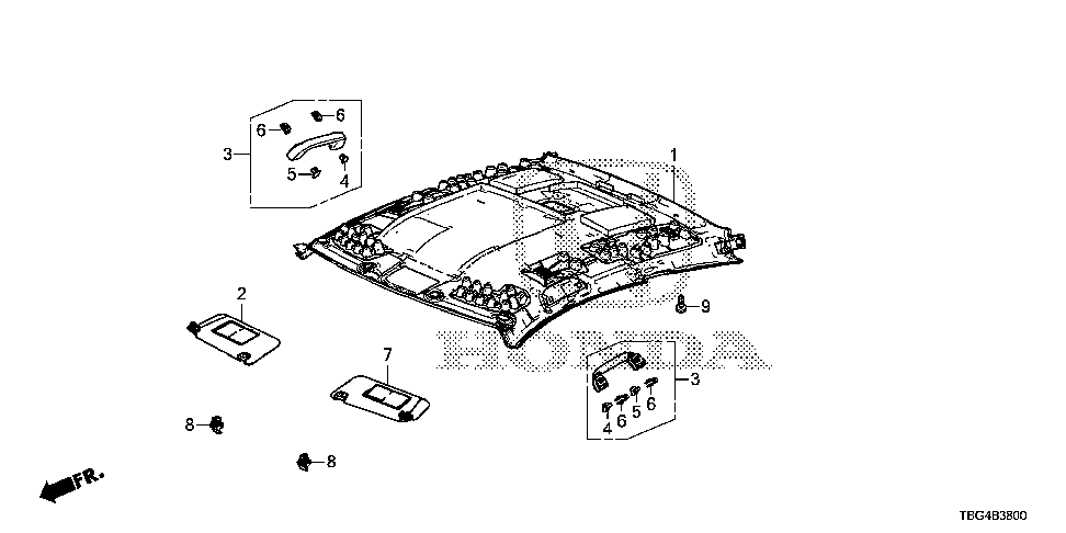 83200-TBG-A11ZA - LINING ASSY., ROOF *NH900L*(DEEP BLACK)