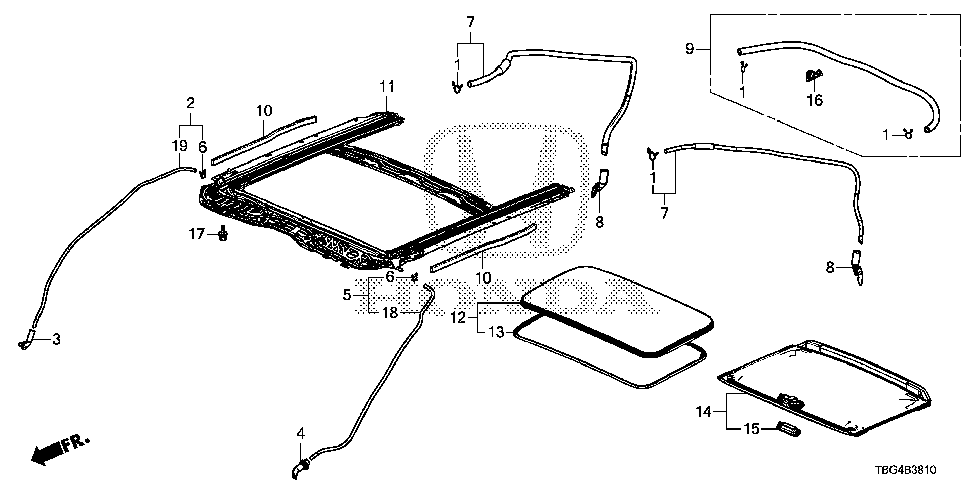 70100-TBG-A01 - FRAME, SUNROOF