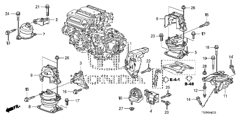 Honda online store : 2008 accord engine mounts (v6) (at) parts