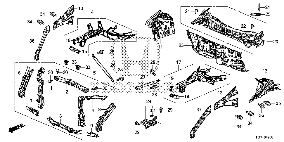 61500-TG7-A20ZZ - DASHBOARD (LOWER)