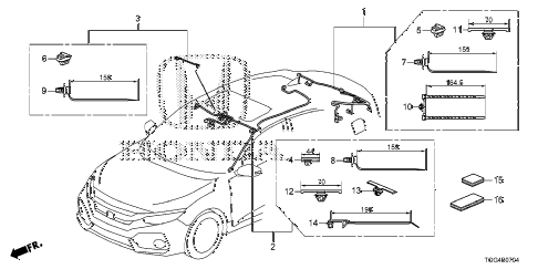 Honda online store : 2018 civic wire harness (5) parts