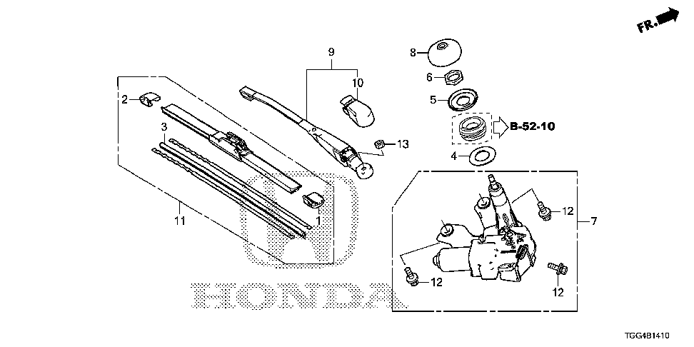 76720-TGG-A11 - ARM, RR. WIPER