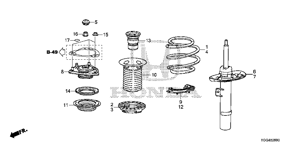 51688-TGG-A01 - SEAT, FR. SPRING (UPPER)