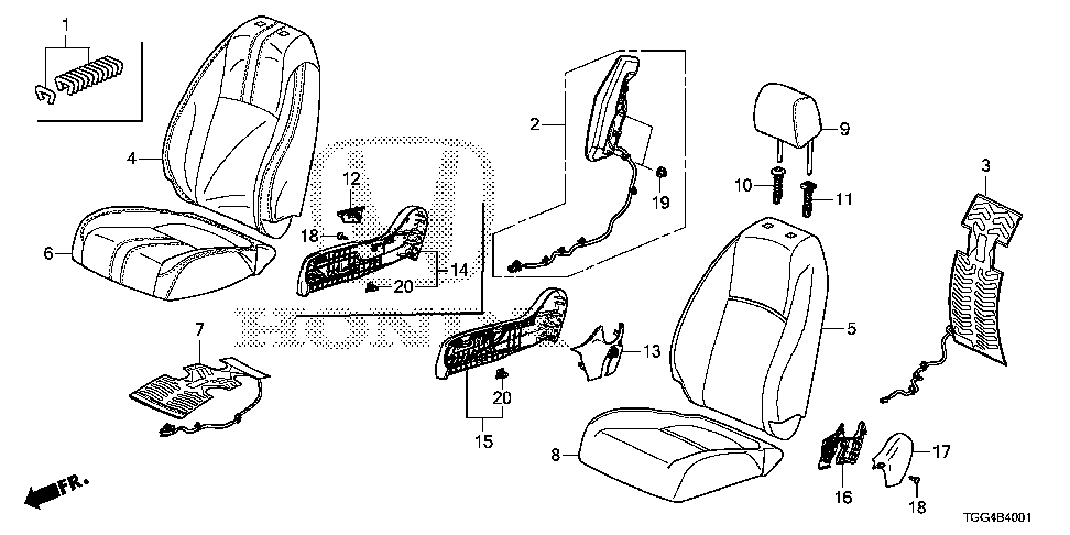 81137-TGG-A61 - PAD, R. FR. SEAT CUSHION
