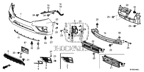 Honda online store : 2018 odyssey front bumper parts