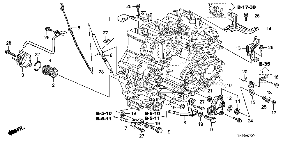 32744-RK1-A50 - STAY D, ENGINE HARNESS