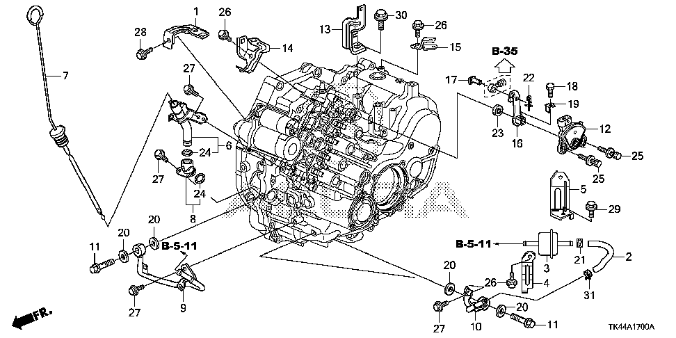 32744-RK1-A70 - STAY D, ENGINE HARNESS
