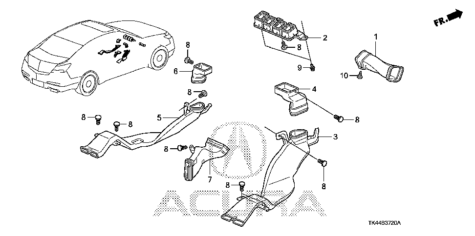 77450-TK4-A01 - DUCT, CENTER JOINT