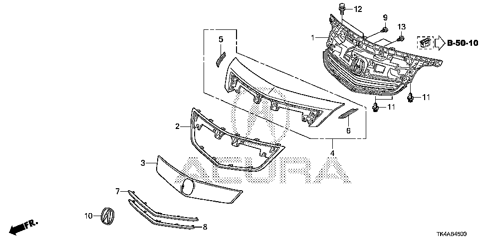 75140-TK4-A11ZJ - GARNISH, FR. GRILLE *B588P*(FATHOM BLUE PEARL)