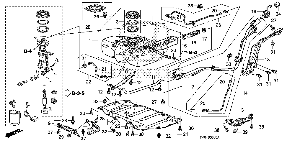 17522-TK6-A00 - PIPE, FUEL TANK MOUNTING