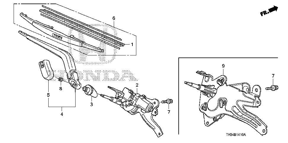 76720-TF0-003 - ARM, RR. WIPER