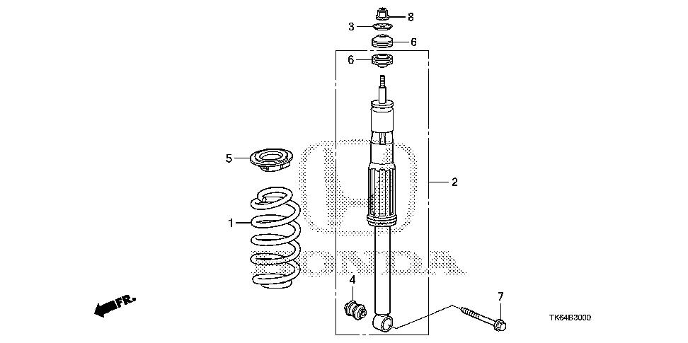 52610-TK6-A03 - SHOCK ABSORBER ASSY., RR.