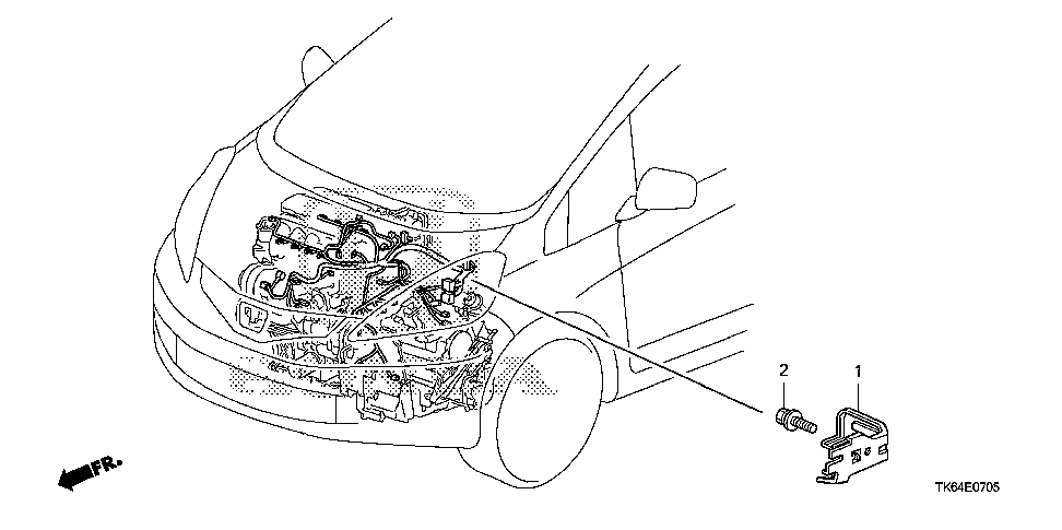 32750-RB0-000 - STAY, SHOCK ABSORBER HOUSING (ENGINE HARNESS)