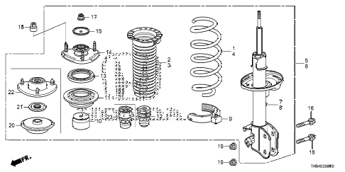 Shocks Left Front Genuine Honda 51606-TK8-A03 Shock Absorber Unit