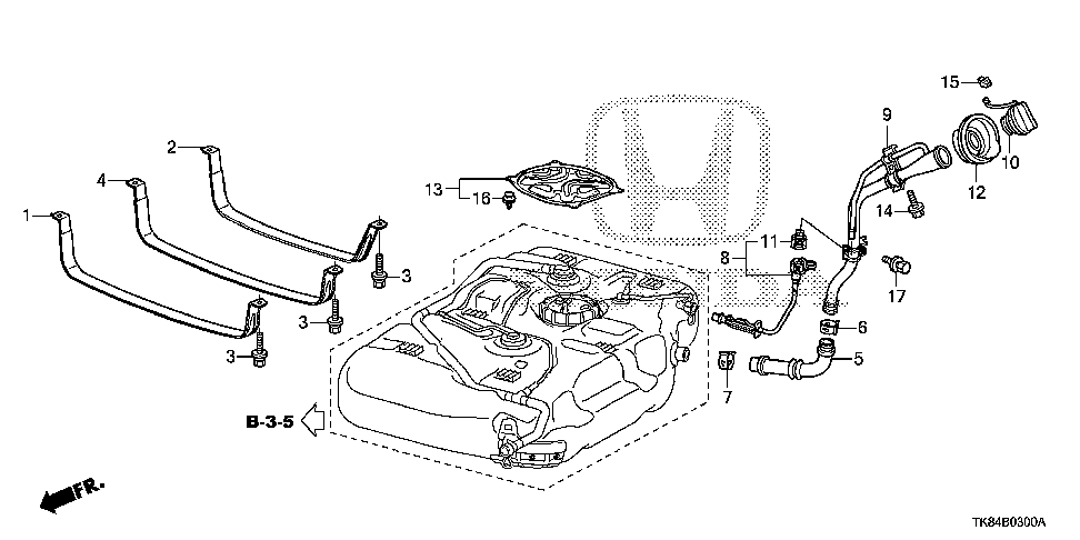 17522-TK8-A10 - BAND, RR. FUEL TANK MOUNTING