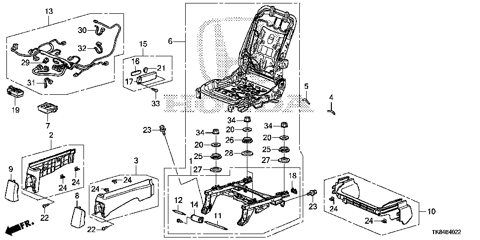 81206-TK8-A42 - CORD, R. POWER SEAT (4 WAY)