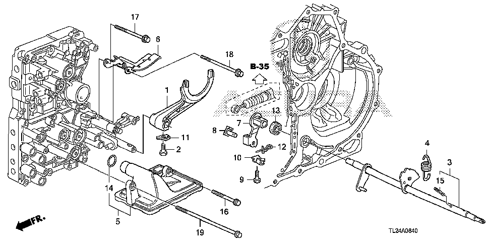 54313-TA0-A80 - LEVER, CONTROL