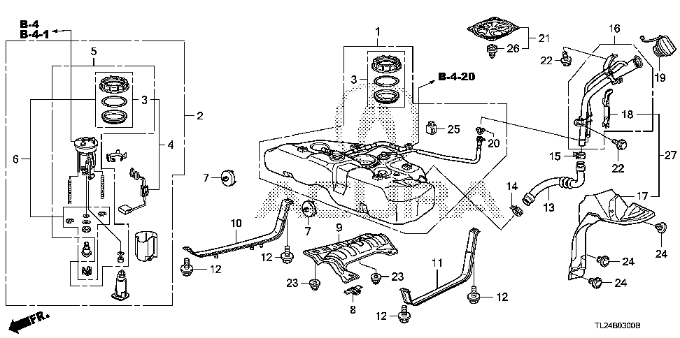 17522-TL0-A00 - BAND, L. FUEL TANK MOUNTING