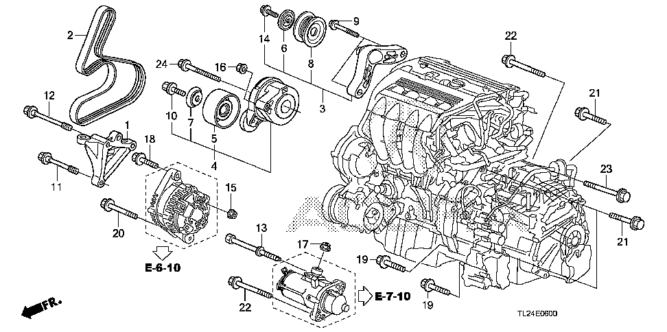 11910-R40-A00 - BRACKET, ENGINE SIDE MOUNTING