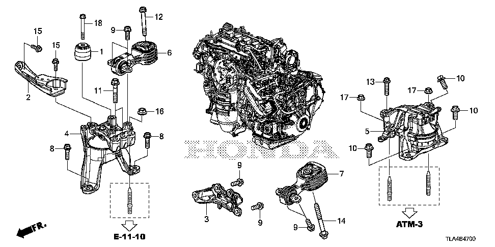 50820-TLA-A01 - MOUNTING, ENGINE SIDE (1.5L)