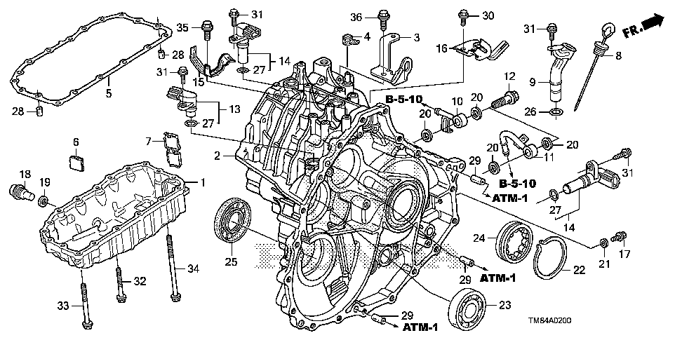 32747-RBJ-000 - STAY B, TRANSMISSION CASE (ENGINE HARNESS)