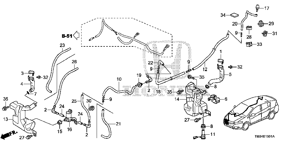 76805-TM8-A01 - HOSE, WASHER