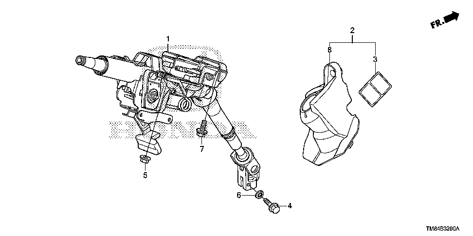 53200-TM8-A02 - COLUMN ASSY., STEERING (LH)