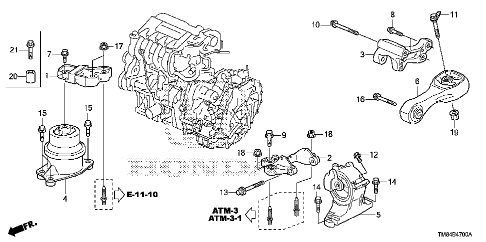 50650-TM8-900 - BRACKET, TRANSMISSION MOUNTING(CVT)