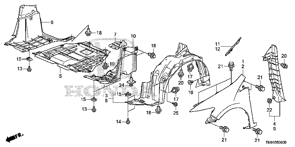 74111-TM8-A10 - COVER, ENGINE (LOWER)
