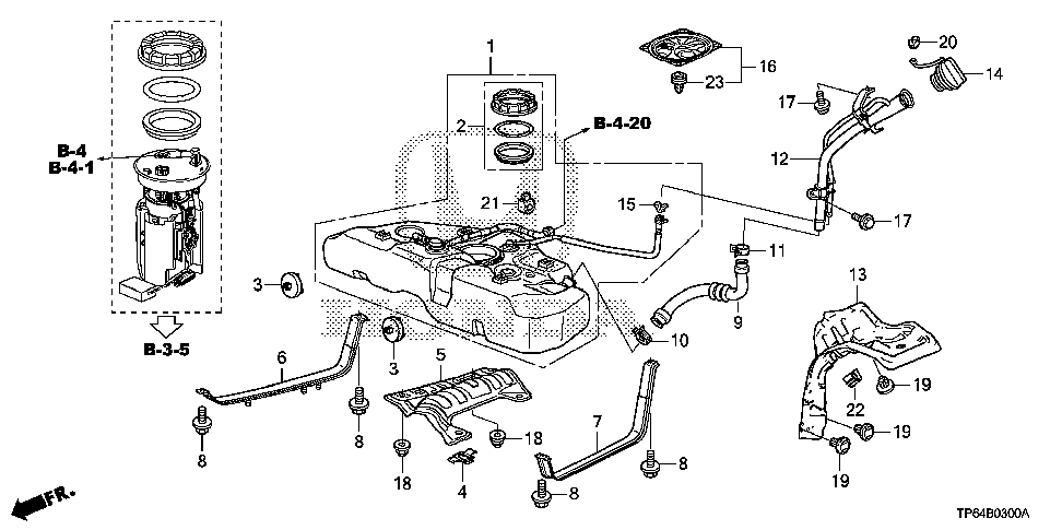 91599-TP6-A01 - CLIP, FUEL FILLER COVER