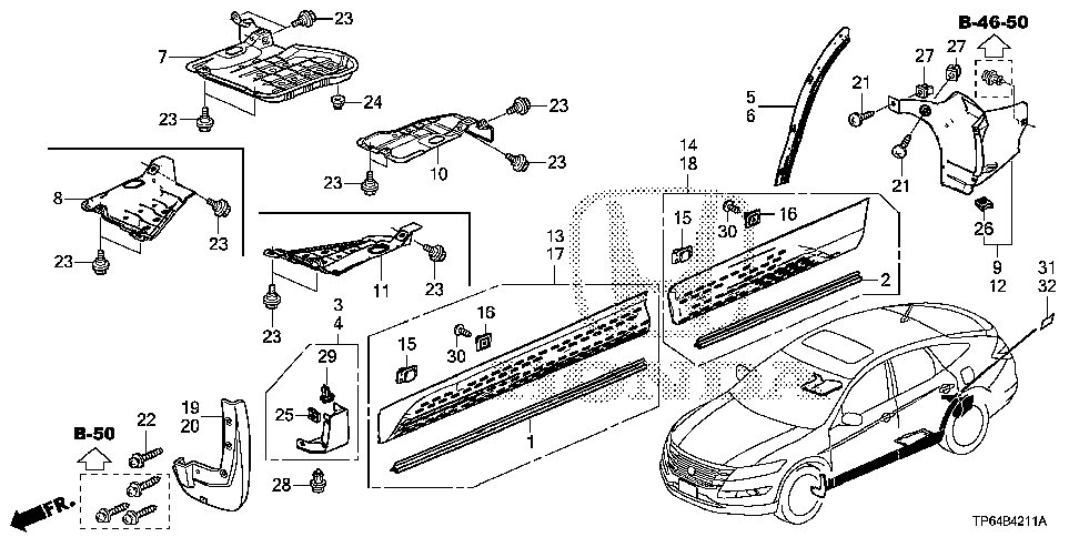 72827-TP6-A01 - SEAL, RR. DOOR SIDE SILL (LOWER)