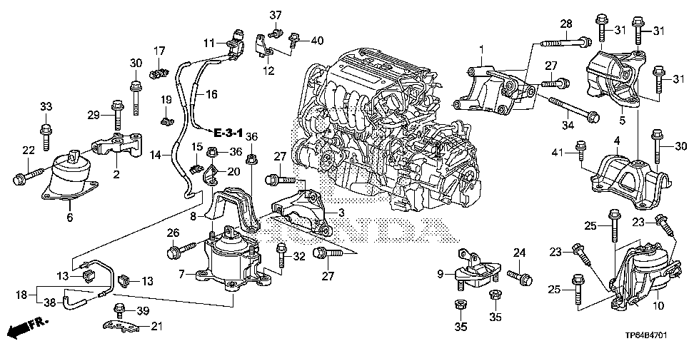 90161-TP6-A00 - BOLT, WASHER (10X28)