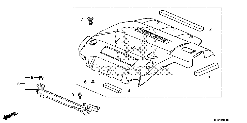 17141-RKG-A00 - RUBBER A, ENGINE COVER