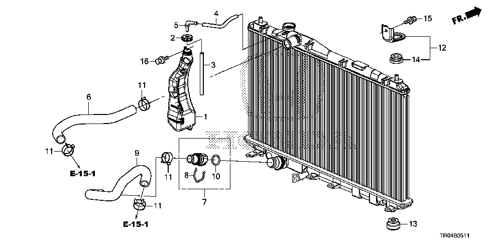 19506-RX0-A01 - HOSE, WATER (LOWER)